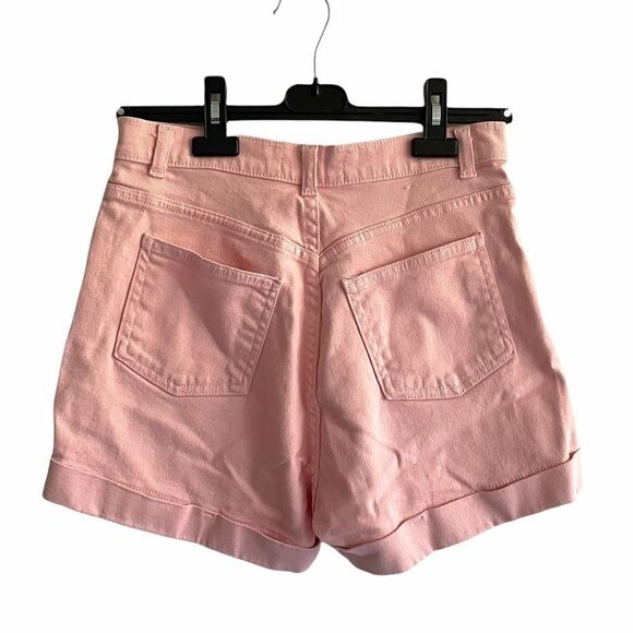 AMERICAN APPAREL High Waist Denim Short Cuff Pink 30 / 31 - Picture 3 of 7